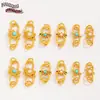 Chapado en Cobre con Oro Real de 18K Broche de Figura de Ocho Broche en S Colgante Broche de Enlace Rápido Broche de Extensión Cordón de Pulsera Accesorios para Manualidades