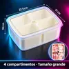Caja de plástico de grado alimenticio con múltiples compartimentos para escurrir y almacenar, caja de almacenamiento para porcionar y sellar frutas, verduras y carnes frescas de cocina