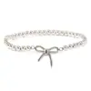 Pulsera de Acero de Titanio con Lazo, Estilo Juvenil, Fácil de Combinar con Accesorios Dulces para Salidas Diarias, Regalo del Día de la Madre
