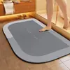 Tapete de Chão Minimalista de Cor Sólida em Terra de Diatomáceas para Banheiro e Vaso Sanitário, Absorvente de Água, Resistente à Sujeira, Antiderrapante, Capacho Antiderrapante