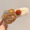 Presilha de bico de pato marrom de cachorro coreano, presilha elegante para coque torcido, presilha de cabelo volumizadora para a parte de trás da cabeça, acessório de cabelo de alta qualidade