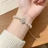 Pulsera de Trébol de Cuatro Hojas Rosa Morado Manta Perla Swarovski, Pulsera de Circonita Arcoíris de Lujo Ligero de Gama Alta, Venta al por mayor de Joyería de Nicho
