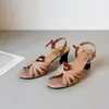 Versión de Piel de Oveja~Sandalias de Tira Peep-Toe Caladas Tejidas de Moda Retro Europea y Americana para Mujer con Plataforma Impermeable y Tacones Altos Gruesos
