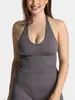 Top de Yoga Europeu e Americano Sem Costura com Gola Halter Costas Bonitas Nude na Cintura à Prova de Impacto Esportivo Fitness Yoga Alça Roupa Íntima