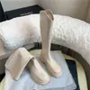 Botas Altas de Suela Gruesa para Mujer 2024 Otoño e Invierno Nuevo Estilo Marrón Tacón Grueso Botas de Moda Botas Largas Ajustadas Botas de Jinete para Mujer