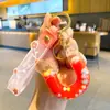 Chaveiro de Letra Criativo Preenchido com Óleo Moda Feminina Colorido Pingente de Bola Flutuante Anel de Chaveiro para Bolsa de Casal