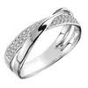 Anel Cruzado Bicolor com Diamantes em Formato X - Conjunto de Anéis Cruzados Simples e Moderno - E-commerce Transfronteiriço - Produto de Venda Quente