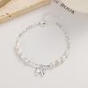 Pulsera de Plata Esterlina 925 Lazo Perla Plata Rota para Mujer Nuevo Estilo Diseño de Personalidad Pulsera con Sentimiento ins Joyería de Mano Elegante