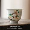 Taza de té pequeña de bambú con tinta pintada a mano, juego de té de kung fu de cerámica plateada pintada a mano, taza de degustación de té, taza maestra, taza de té para el hogar, taza de invitado