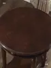 Mesa de Esquina Estilo Americano, Mesa Redonda Pequeña, Mesa Lateral Sólida de Madera para Sofá, Mesa de Café Redonda Pequeña, Soporte para Flores, Soporte para Teléfono Estilo Europeo, Mesa Lateral