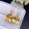Colgante de Citrino Brasileño Puro Natural, Piedra Natural, Color Natural, Completamente Transparente