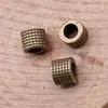 7X8X8Mm 1.7g Aleación Multicolor Accesorios para Joyería DIY Cuentas con Agujero Grande y Pequeño Textura Grabada Cuentas con Agujero Grande Cuentas Espaciadoras
