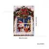 Cubierta de ventana navideña, muñeco de nieve, pingüino, Papá Noel, elfo, tela colgante con patrón de ventana, decoración festiva para ventanas de patio
