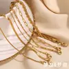 Moda Europeia e Americana Nicho Pulseira de Corrente Figaro Simples Aço Inoxidável Banhado a Ouro 18K Pulseira Clássica de Corrente de Contas para Mulheres