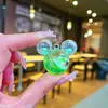 Llavero de Botella de Arena Movediza con Cabeza de Mickey de Dibujos Animados Flotando en Líquido de Aceite Pequeño Regalo al por Mayor Colgante para Mochila Escolar Hebilla de Llave