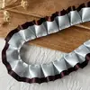 Accesorios de encaje de lunares azules forma de corazón materiales diy decoración accesorios para dobladillo volantes plisados cinta