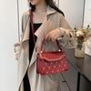 Bolso de hombro estilo coreano, bandolera texturizada de moda para mujer, novedad de verano 2024, elegante bolso cuadrado pequeño sencillo con diseño rómbico.