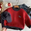 Suéter Infantil Bangcheng 2026 Inverno Novo Suéter de Tricô Moderno para Crianças, Roupa Festiva de Ano Novo para Crianças Pequenas