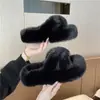 Estilo Coreano Outono e Inverno Chinelos de Pelo Femininos 2024 Novo Estilo Out Espesso Inferior Casa Quente Alto Macio Inferior Chinelos de Pelúcia