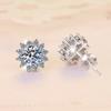 Pendientes Transfronterizos de Plata de Ley S925 para Mujer, Pendientes de Moissanita de Moda, Joyería Estilo Lujo Ligero Copo de Nieve, Fábrica Fuente Mayorista