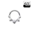 Aro Nasal en Forma de Corazón F316 Transfronterizo, Aro Sin Costura de Aleación de Titanio Pulido, Piercing de Moda Personalizado para Septum Nasal