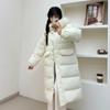 Elegante y Dulce Chaqueta de Plumas con Cuello Grande de Piel para Mujer, Estilo Largo, Nuevo Modelo Invierno 2026, Con Capucha y Botones de Cuerno, Abrigo Cálido hasta la Rodilla