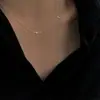 Colar Mini Cruz Estilo Coreano em Prata de Lei S925 para Mulheres, Design Versátil e Único, Corrente de Clavícula Fashion e Elegante