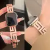 Adecuado para Correa de Muñeca para Apple Watch Iwatch45678/Se Generación Reloj Inteligente con Aceite de Perla Correa Metálica