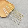 Horquilla de Hierro Xiangyun en Forma de U para DIY Estilo Antiguo Hanfu Doble Paso Recto Horquilla con Borla Horquilla Galvanizada Accesorio para el Cabello de Flor