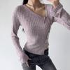 Suéter de punto de manga larga ajustado para mujer, otoño e invierno 2023, estilo Pure Desire Wind, irregular, inclinado, de un solo pecho, moderno.