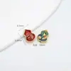 Pulsera de bendición con cuentas de flor de gota de aceite de oro antiguo Guochao, agujero grande, mariposa, collar hecho a mano, accesorios DIY