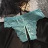 Ropa interior de encaje para mujer, tentación, apasionada, sexy, sin aberturas, de cintura baja, sencilla y ahuecada.