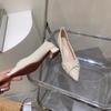 Zapatos para Mujer de Color Sólido, Punta Fina, sin Cordones, Estilo Celebridad de Internet Otoño 2025, Zapatos de Punta Cerrada, Versátiles con Faldas, Zapatos Antideslizantes