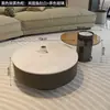 Mesa de Centro Redonda de Pizarra para Sala de Estar, Mesa Negra Minimalista Moderna de Lujo Ligero para Varios Tamaños, Minimalista Italiano Metabo