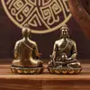 Estatuas de Latón del Bodhisattva Guanyin Buda Buda de la Medicina Adornos Pequeños Buda Sentado Artesanía de Cobre Adornos Pequeños de Escritorio Artesanía de Cobre