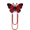Mariposa grandes clips de papel coloridos papelería para estudiantes separadores de página marcapáginas clasificación suministros de oficina clips de papel de animalitos