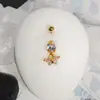 Comercio Electrónico Transfronterizo Estilo Europeo y Americano Nuevo Piercing para Ombligo de Mariposa Rosa Joyería Anillo para Ombligo de Zirconia Ventas Directas de Fábrica Mayoreo