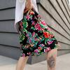 Noreste Flor Grande Tela Verano Casual Delgados Shorts Holgados para Pareja para Casa Pantalones Anchos Pantalones de Cinco Puntos para Hombre
