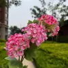 Novo Estilo 3 Cabeças Hortênsia de Madeira Casamento Hotel Decoração Arranjo de Flores Decoração de Casa Decoração Suave Flores Artificiais Atacado