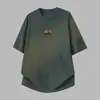 Camiseta Branca de Manga Curta, Gola Redonda, Estilo Americano, Algodão Puro Pesado 260g para Homens, Verão, Corte Solto, Camiseta 100% Algodão