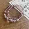 Pulsera de Amatista Sintética de Nuevo Estilo con Múltiples Capas de Piedras Preciosas, Sensación de Alta Gama, Joyería de Pulsera de Cristal para Mujer, Regalo, Diseño para Mujeres