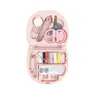 Bonita mini caja de costura multifuncional, portátil, para el hogar, para dormitorio de estudiantes, bolsa de costura hecha a mano multicolor, caja de costura