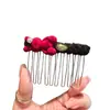 Peine de Pelo de Conejo de Terciopelo con Pedrería, Estilo Coreano Dulce y Elegante, Accesorio para el Cabello Suave y Elegante