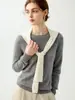 Suéter de Cachemira Pura Estilo Perezoso Suave para Mujer Cuello Redondo Jersey de Punto Versátil Suéter de Cachemira Top Base Adelgazante