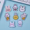 Broche de Conejo de Acrílico de Dibujos Animados Coreanos Ins Pin para Bolso de Niña Parche Accesorio Pequeño Estuche Lápices Estilo Ins