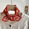 Pañuelo Cuadrado Pequeño de Algodón y Lino Floral Delgado para Primavera y Verano para Mujer, Pañuelo de Seda Estampado Versátil, Pañuelo Decorativo Multifuncional para la Cabeza y Lazo para el Cabello
