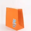 Bolsa de tote de papel kraft más vendida transfronteriza para empaque de regalos, bolsa de empaque para repostería y postres, bolsa de papel para llevar bebidas de té de leche