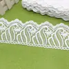 Encaje Bordado con Malla Blanca y Diseño de Olas, Vestido de Estilo Europeo Vintage y Accesorios para Ropa Infantil, Encaje de Poliéster con Lentejuelas