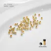 Cuentas Espaciadoras Chapadas en Oro Real de 18 Quilates Cuentas Sueltas Color que se Conserva Brillantes Cuentas Redondas Cuentas Doradas Material para Pulsera de Abalorios Hecha a Mano DIY Accesorios para Collares