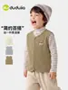Colete para Bebê Dudu para Meninos, Blusa Sem Manga de Outono para Meninos, Camisa Sem Manga de Outono e Inverno, Roupa Íntima de Malha Waffle para Bebês